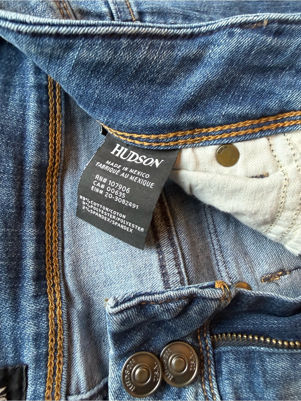 Hudson Jeans Distressed Ankle Crop in Medium Blue - Picture 4 of 7